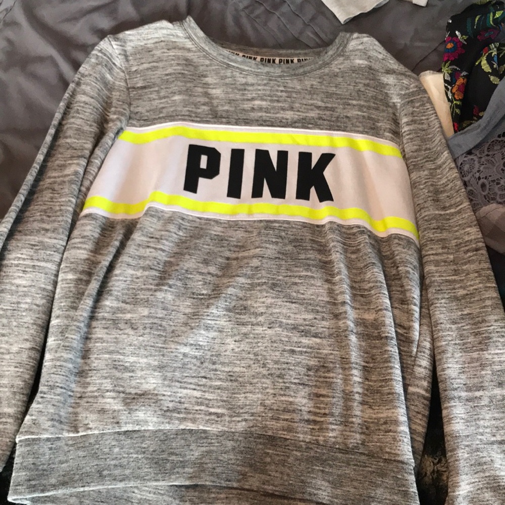 Grey crew neck sweatshirt from Pink